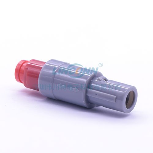 自锁连接器批发SAG 1P塑料公头 2-14芯 灰色外壳+灰/黑/蓝/红尾
