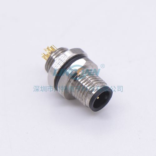 M5防水连接器M5E0内(后)锁焊线式3/4芯公座,长(短)针