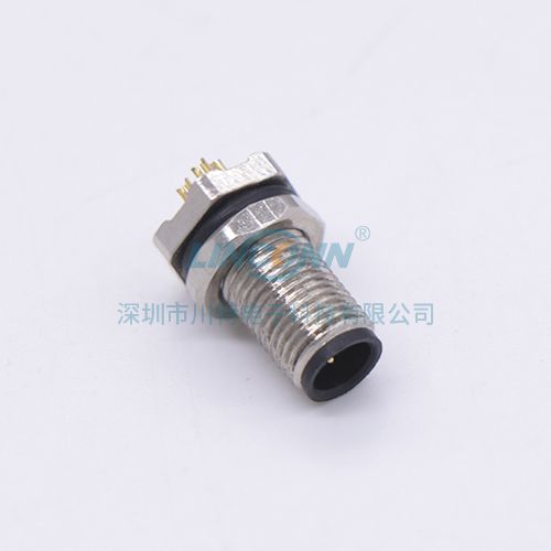 M5连接器M5F0外(前)锁焊线式3/4芯公座,长(短)针