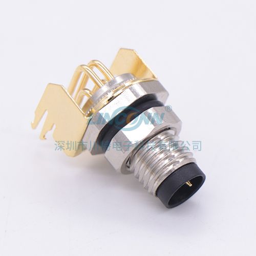 M8线缆连接器M8H4外(前)锁3-8芯公座,弯针,PCB