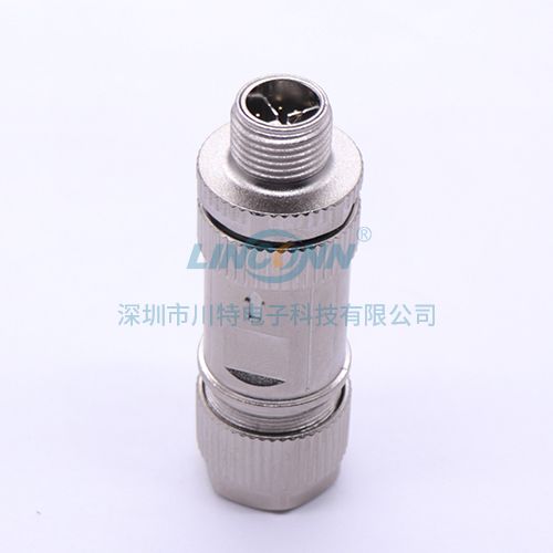自动化设备连接器M12K5锌合金装配公头 4-12芯 2