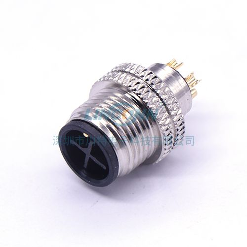 m12插头M12I1焊接包胶公头短屏蔽壳 3/4/5芯
