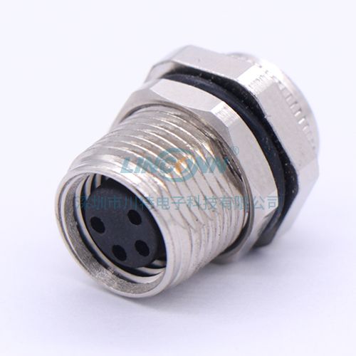 M8接线端子M8F6外(前)锁3-8芯母座,焊线式