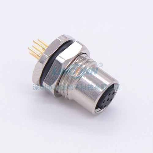 M8电缆连接器M8F0外(前)锁3-8芯母座,PCB针