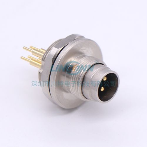 m9防水连接器M9E9内(后)锁公座2-8芯,PCB针