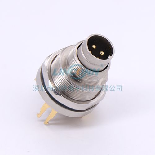 工业防水插座M9H9(前)锁公座2-8芯,PCB针