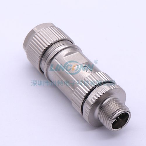 连接器航空插头M12K5 x-code锌合金装配式公头